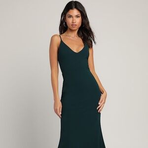 Lulus Infinite Glory Forest Green Maxi Dress - Size S